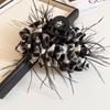 Large Summer Lace Edge Bow Claw Clip Hair Accessory for Women - Multi-Layer Feather Design