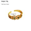 Copper-Plated Gold Retro Zircon Hollow Ring - Adjustable Index Finger Style T834