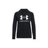 Женский свитшот UA Rival с капюшоном из флиса с принтом букв, с длинным рукавом, черный 1379501-001