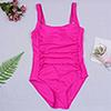 European & American Sexy Solid Color One-Piece Swimsuit with Straps for Women