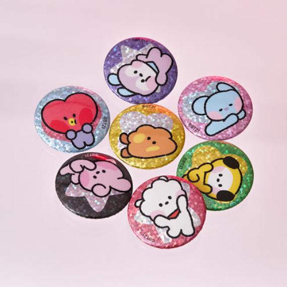 BT21 Minini Lucky Gatcha Can Badge 7ea Set