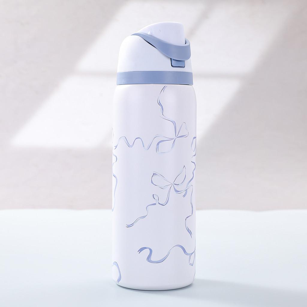 Hello Kitty Kuromi Butterfly Knot Floral Print Stainless Steel Insulated Cup With Lock Clip For Outdoor Activities