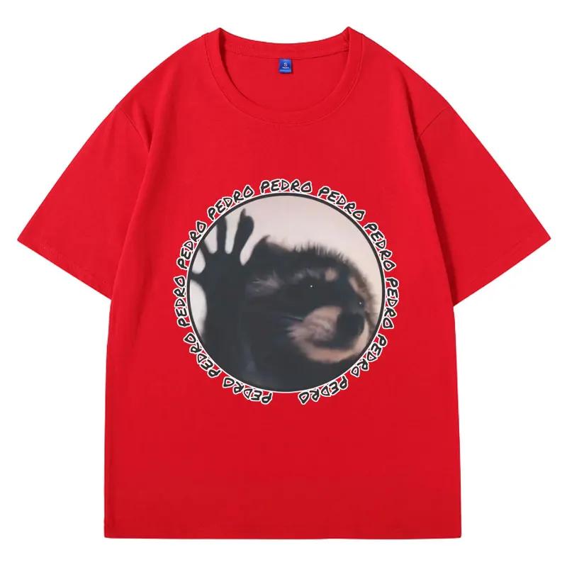 Pedro Raccoon Unisex Meme T-Shirt Stylish Vira Animal Tee Shirt Urban Wildlife Enthusiast Gift Oversized Short Sleeve Streetwear