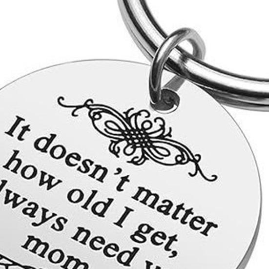 Mom Keychain Round Ring Faux Pearl Dangle Keyring No Matter How Old I Get I Always Need You Mom Keychain Mother Day Gift