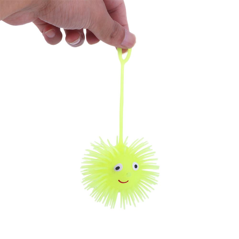 Stress Baby Elastic Toy Vent Ball LED Light Up Toy Glowing Hair Flash Ball Elastic Glow Hair Ball