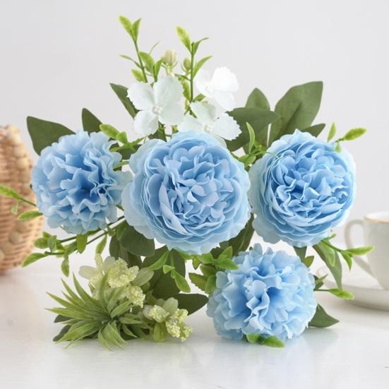 Искусственный пион со стеблем 6 головок, не увядающий, без полива, реквизит для свадебной фотосъемки, реалистичный многоразовый букет роз из искусственного Китая, украшение для дома