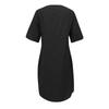 Women's Casual Loose O Neck Short Sleeve With Pockets Elegant Linen  Swing Dresses