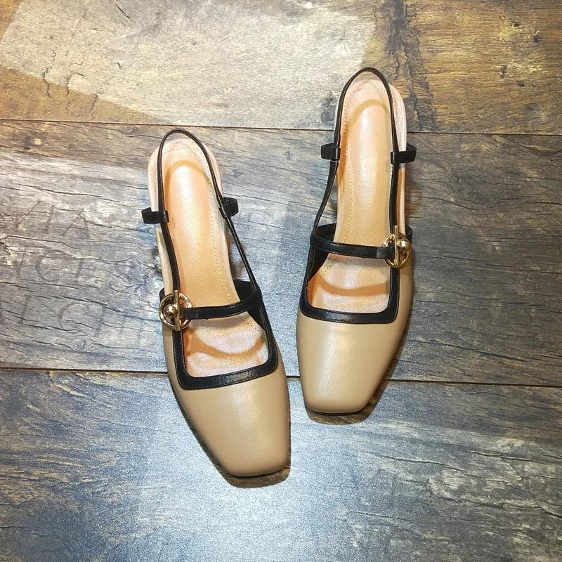 Женские туфли на плоской подошве, модные и универсальные, квадратный носок, французские туфли Мэри Джейн, женские новые летние туфли-бини на мягкой подошве