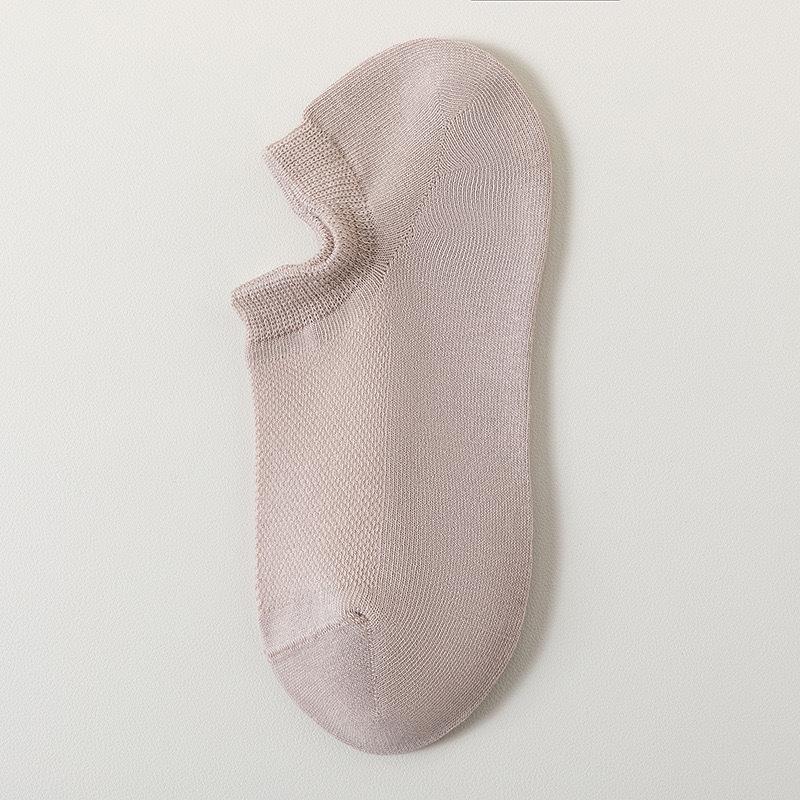 Женские летние тонкие сетчатые однотонные дышащие влагоотводящие антибактериальные дезодорирующие короткие носки-лодочки