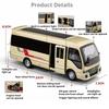 Scale 1:33 Coaster Business Bus Model Car Toy Music Light Pull Back Alloy Diecast MPV Vehicle Models Boys Ornament Collection