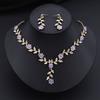 Fashion Pendants Necklace Earrings Sets for Women Flower Jewelry Set Bridal Wedding Choker Necklace Set Accessories