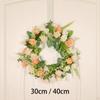 Rosary Garland Pink And White Roses Spring Wreath for Lounge Indoor Christmas