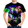 Summer Round Neck Animal Pattern 3D Printed Top Fashionable Casual Short Sleeved Children's Boy T-shirts