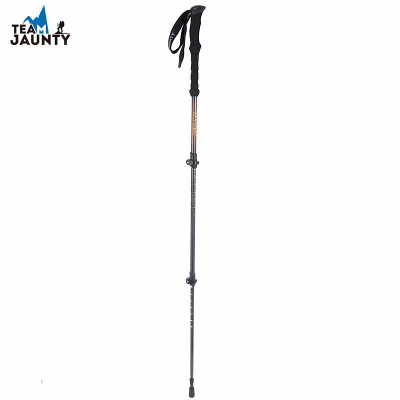 3-Section Carbon Fiber Trekking Pole With External Lock Ultralight Hiking Staff Outdoor Walking 64-135cm Adjustable