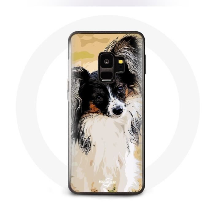 Coque pour Samsung Galaxy S9 Épagneul nain continental papillon Race de chiens