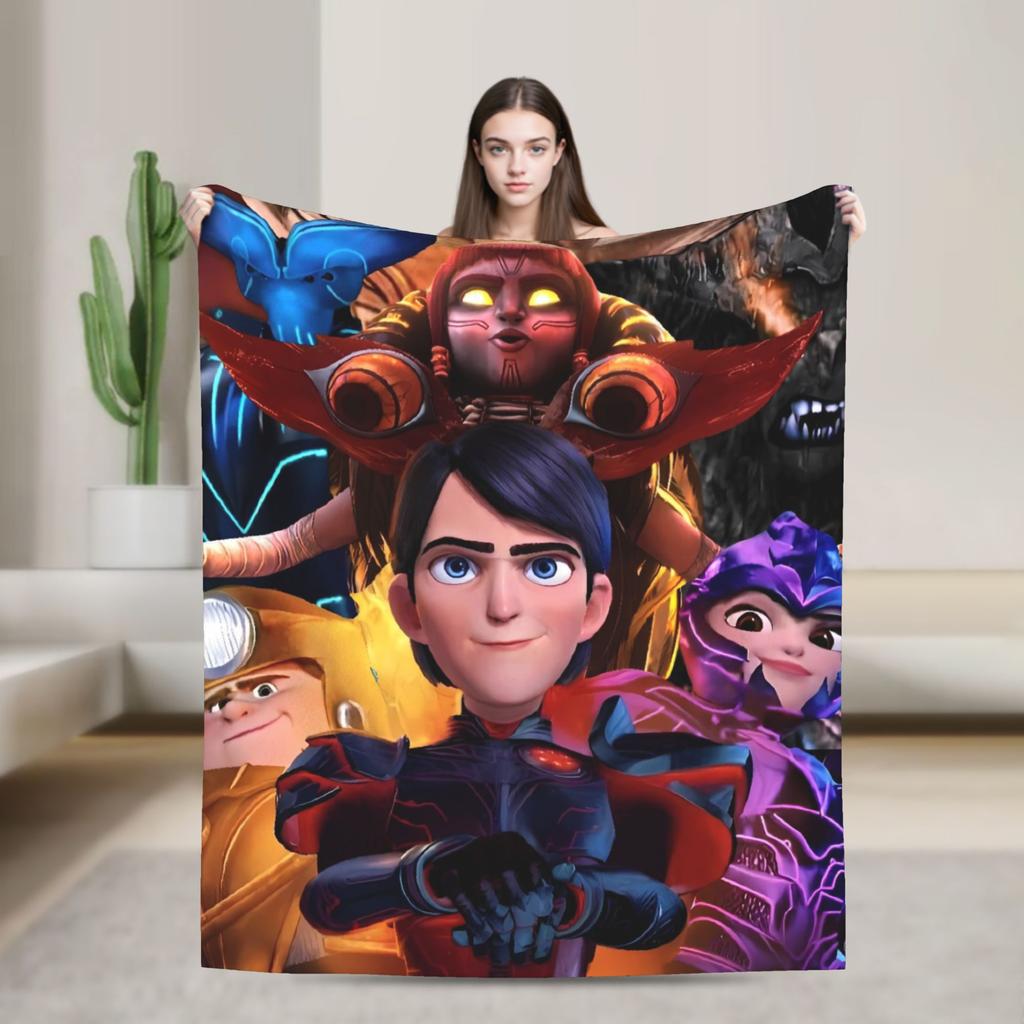 Trollhunters Tales Of Arcadia Blanket Warm Soft Novelty Plush Throw Blanket For Couch Chair Sofa Bed Travel Bedspread Bed Cover