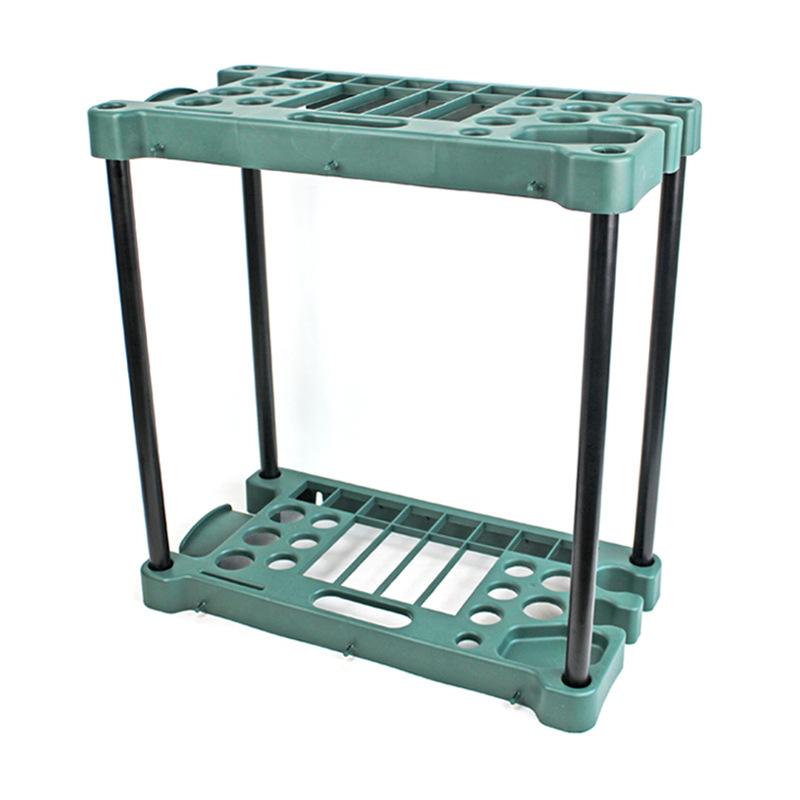 Yongyou Gardening Tool Rack , Plastic and Iron Pipe 2 - Tier Organizer , Space - Saving Storage for Garden Tools , Garag