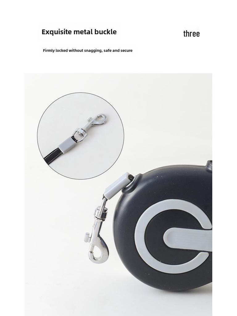 Светоотражающий выдвижной поводок для собак с резиновым покрытием для использования на открытом воздухе