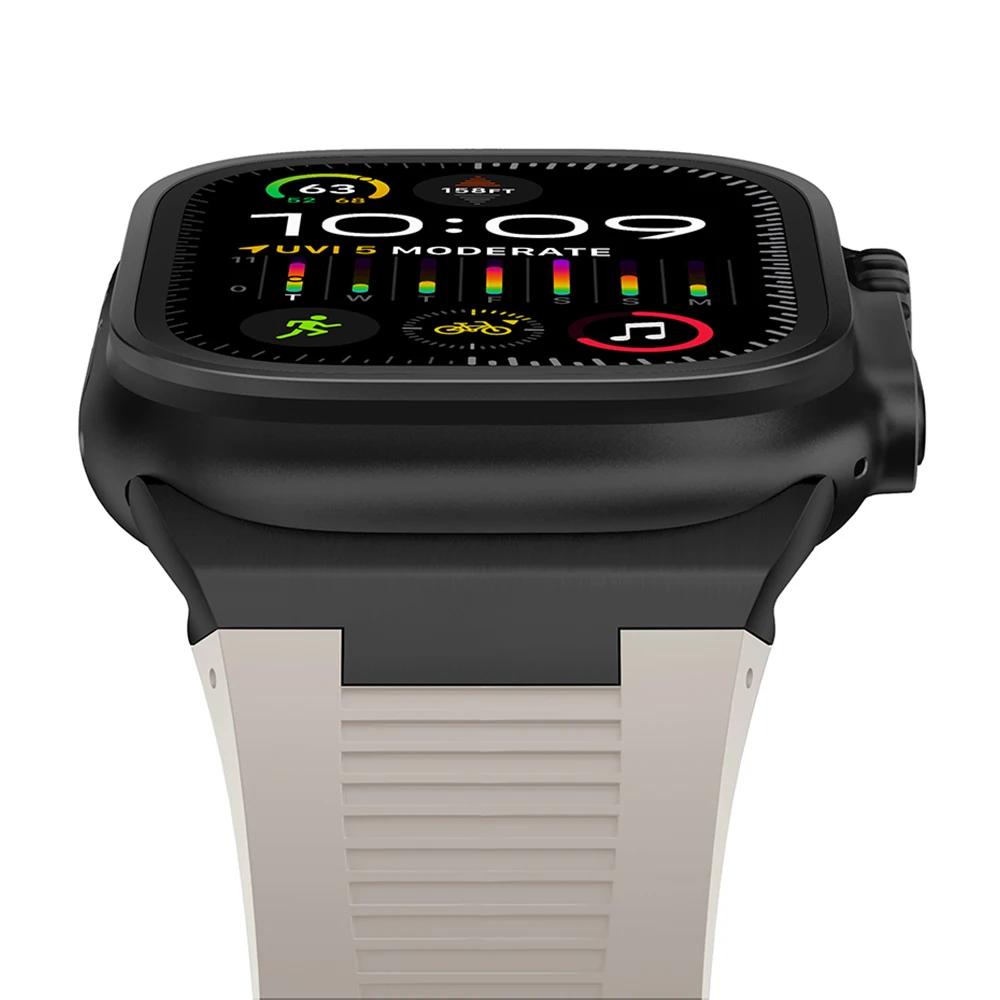 Мягкий силиконовый ремешок для Apple Watch Ultra 3 2 49 мм 46 мм 45 мм 44 мм Резиновый браслет для IWatch Серии 11 10 9 8 7 6 5 SE 3 2 Браслет