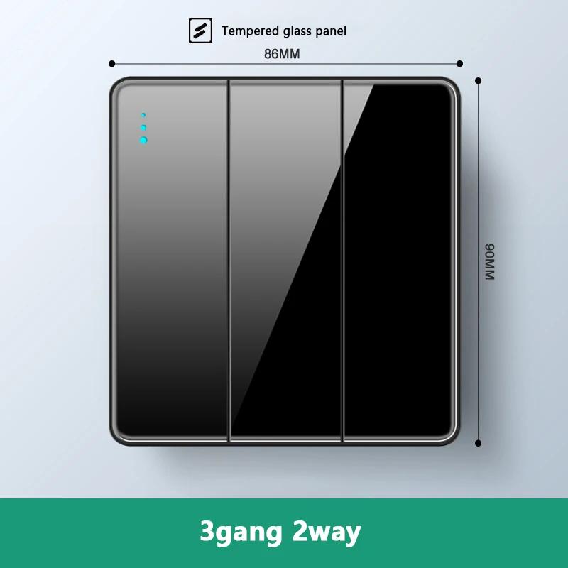 Роскошный настенный выключатель света из закаленного стекла, черная вилка UK 13A, универсальная настенная розетка с USB, 220 В, 1-канальный двухпозиционный переключатель скорости