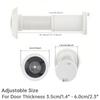 White Solid Brass 16mm Door Peephole 200 Degree View HD Lens Privacy Cover Universal 35-60mm Doors Heavy Duty