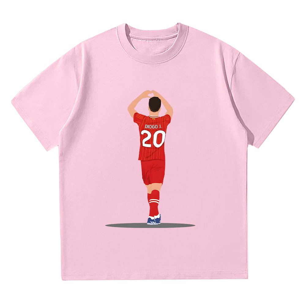 Диого Жота Футболки с графическим принтом в виде сердца любви для женщин/мужчин Памятная одежда Подарок для спортивных фанатов Футболки Свободные Повседневные Футболки Топы