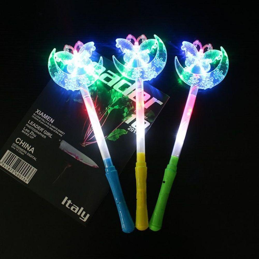 Flash Stars Heart Fairy Flashing Wands Luminous Prop Flash Stars Heart Fairy Stick Kids Toy