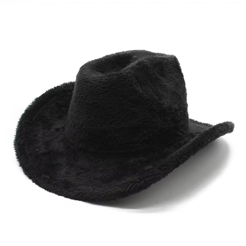 Popular autumn and winter new colored plush crimped jazz hat men's and women's European, American and British style personalized gentleman's hat