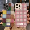 Cute Dopamine Color Block Match Plaid Case For Samsung Galaxy A16 A06 A26 A54 A33 A34 S25 S24 S23 S22 Ultra Plus FE Soft Cover