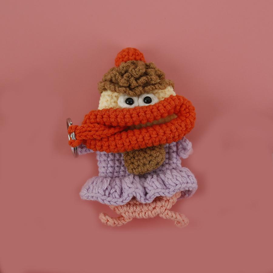 Забавные вязаные крючком брелоки Вязание Милая кукла с сосисочным ртом Держатель для ключей Полезная вязаная сумка для хранения Брелоки для автомобильных ключей Оптовая торговля