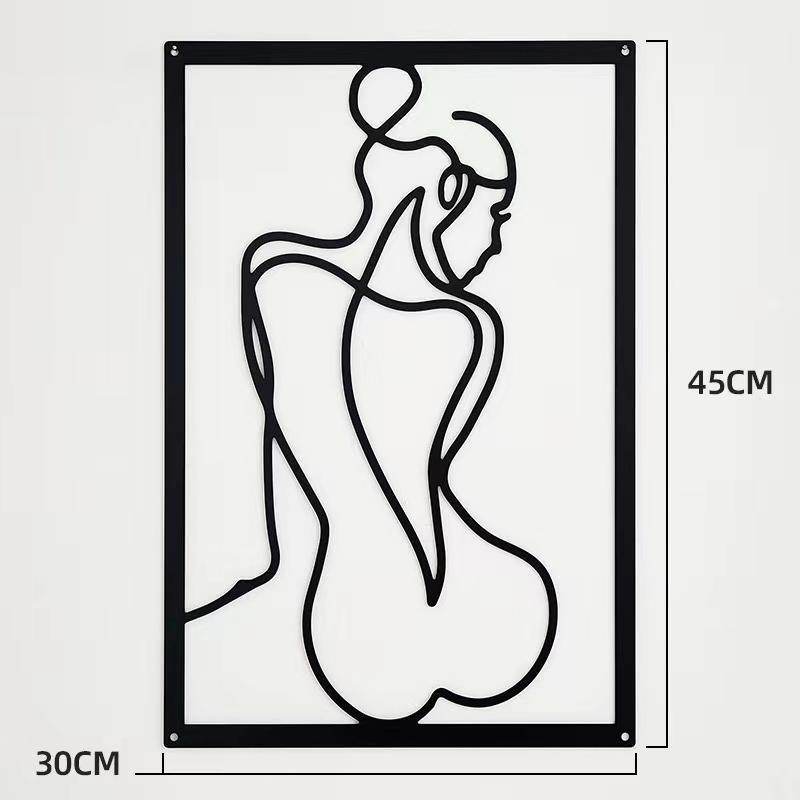 Metal Wall Painting Iron Wall Hanging Decoration Nordic Woman Silhouette Home Decor Macrame Wall Ledges Living Room Decor Gift