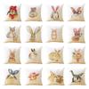 Premium Quality Rabbit Pillowcase Linen Sofa Throw Pillow Cover For Charming Home Decor