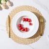 Japanese Paper Woven Placemat Non-slip Thermal Insulation Mat Round Household Coffee Coaster Western Food Mat Decoration Pads