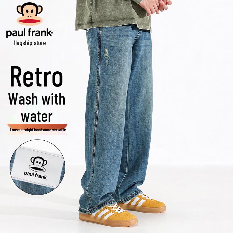 paul frank Мужские джинсы в американском ретро-стиле, потертые, свободного кроя