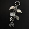 Angel Wings Heart Pocket Watch Bag Charm Pendant Keychain For Women Girls Bag Decoration Accessories