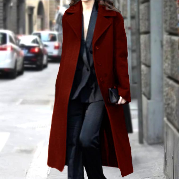 2024 осень-зима европейская станция длинное большое шерстяное женское пальто шерстяное пальто качество волос