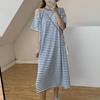 Женская мода Лето Весна Полосатый принт Рукава 1/2 Круглый вырез Свободная талия Повседневные платья