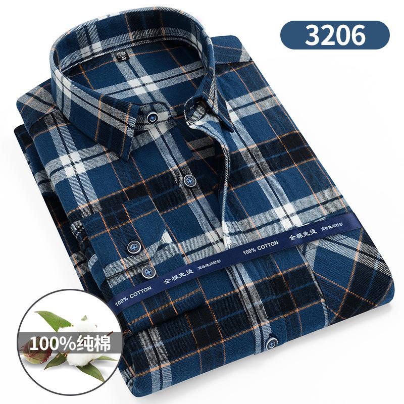 100% Pure Cotton Flannel Soft Regular-fit Long Sleeve Brushed Shirt Single Pocket Comfortable Casual Thick Plaid Shirts S-11XL