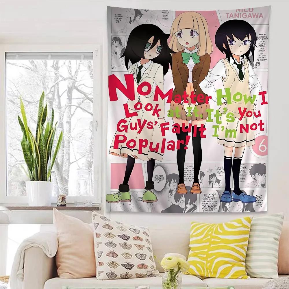Аниме W-Watamote K-Kuroki T-Tomoko Цветной Гобелен Настенный Бохо Гобелены Настенные Полотна Мандала