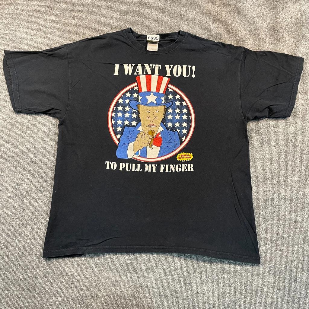 Beavis And Butt-Head Uncle Sam Pull-My-Finger Shirt XL 24x27 Mike-Judge 2010
