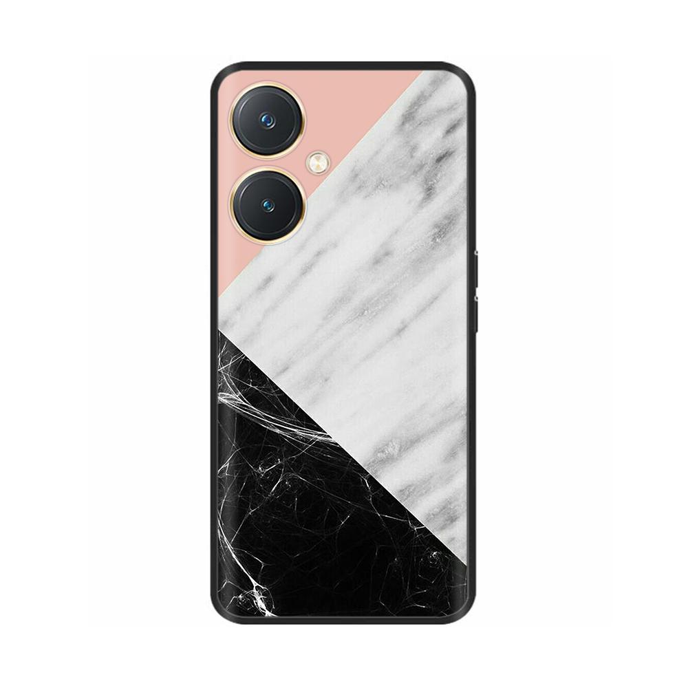 Чехол для Vivo Y27 Y27s Модные Цветы Черный Мягкий Силиконовый Ударопрочный TPU Чехол для Телефона Funda для Vivo Y27 Y 27 Бампер V2249