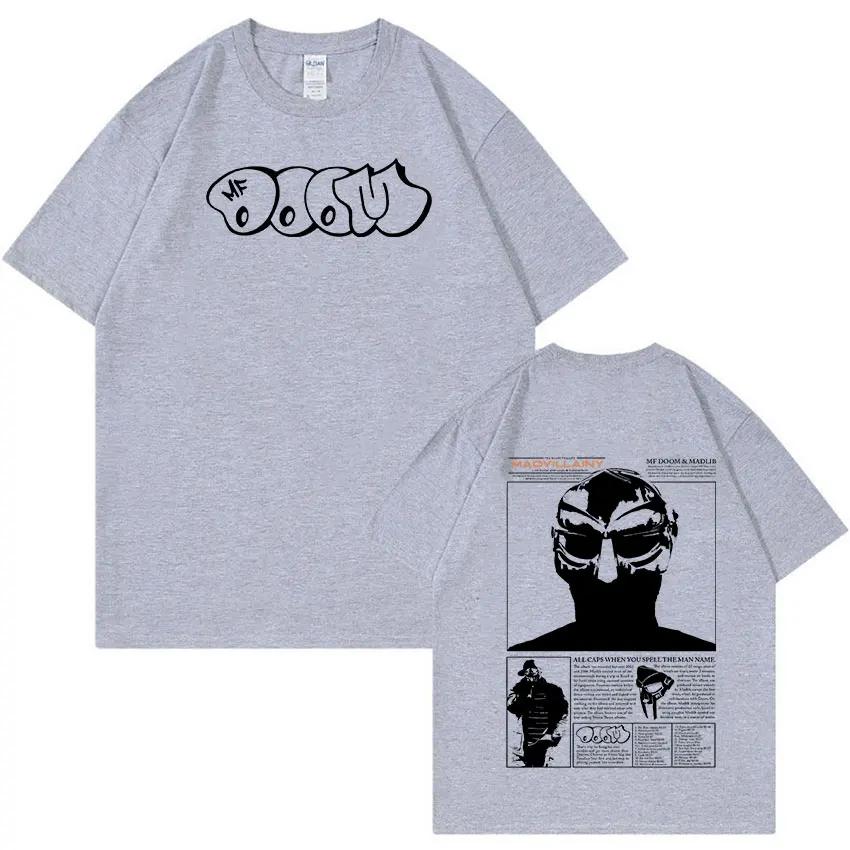 Футболки с рисунком рэпера Mf Doom, футболка с музыкальным альбомом Madvillainy Metal, мужская и женская футболка в стиле панк, винтажная, свободного покроя, хлопковая футболка в уличном стиле