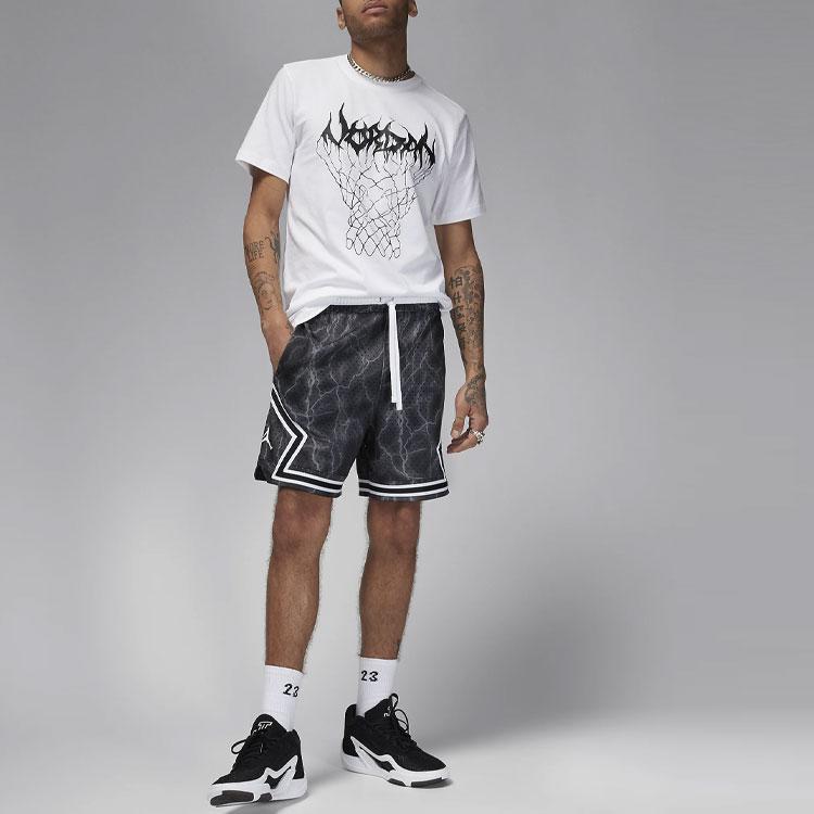 Jordan Спортивные шорты Dri-FIT Sport с цветным блоком и логотипом, прямые, на шнуровке, мужские, черные, FN5804-013