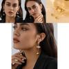 Fashionable Geometric Alloy Earrings For Women In Chic Gold Plated Finish