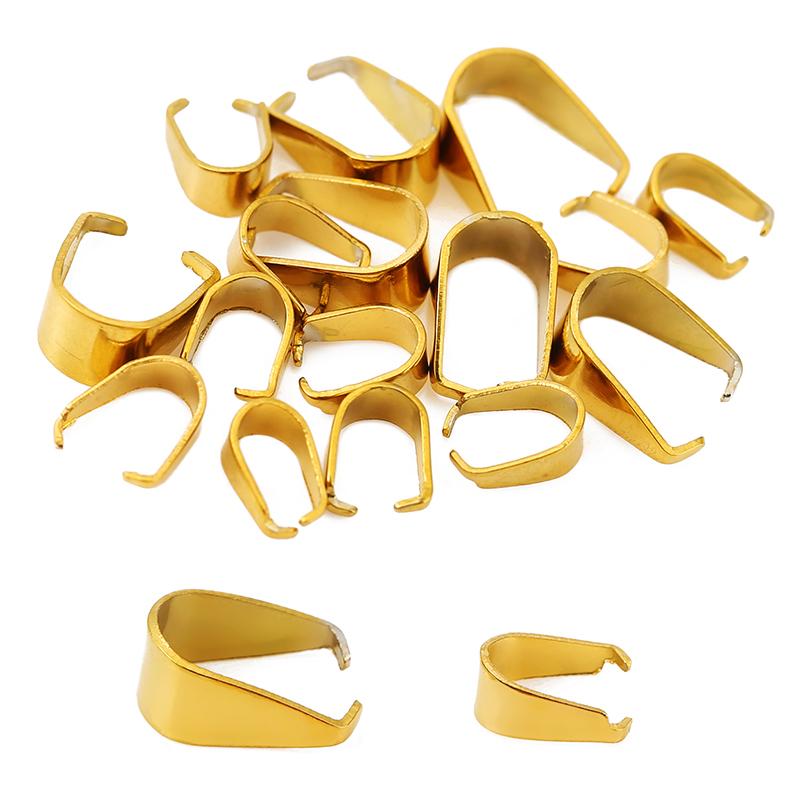 20pcs Stainless Steel Pearl Pendants Connectors Clasps 9.5mm PVD Never Fade Fasteners Pinch Clip For Diy Necklace Jewelry Making