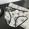 Girls New Lace Mid Waist High Elastic Feeling Wrap Hip Mesh Briefs Underwear