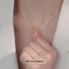 Banyan Tree Sakura Pink Crystal Pendant Necklace In Rose Gold for Women