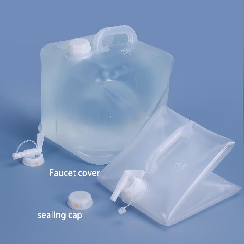 5L-20L Collapsible Car Water Storage Bag Plastic Empty Tank With Handle & Tap Foldable Water Containers Liquid Bucket
