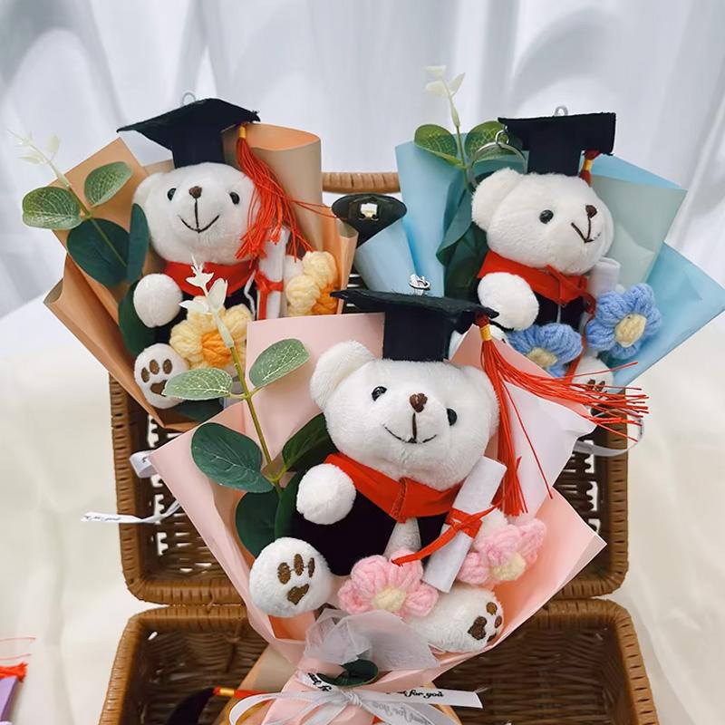 1 шт. Выпускной букет мини-цветок DIY брелок для ключей маленький медведь плюшевая игрушка домашний декор