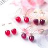 Japanese Cherry Pearl Gradient Earrings - Red & Girly Summer Style